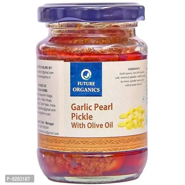 Future Organics Garlic Pearl with Olive Oil Pickle -Pack of 2 (160 Grams Each)