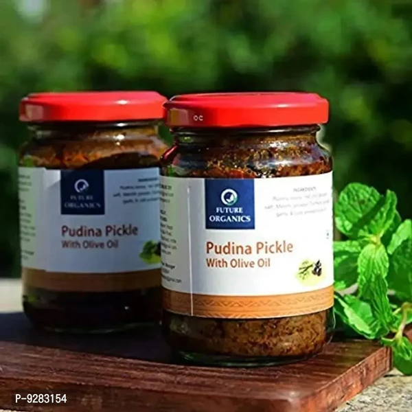 Future Organics Pickle Pudina with Olive Oil -Pack of 2 (160 gm Each)