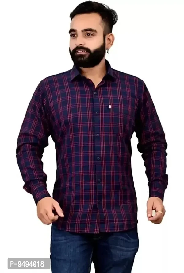 Classic Cotton Checked Casual Shirts for Men - L