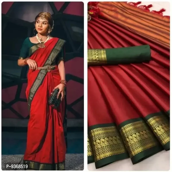 AURA COTTON SILK SAREE WITH BLOUSE PIECE