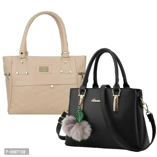 Stylish Fashionable PU Handbags Combo For Women Pack Of 2 - 8807180