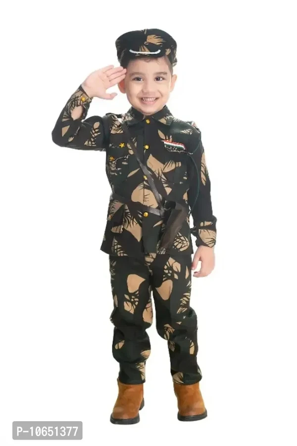 BOYS PRINTED ARMY OR BSF COSTUME | Army Dress - 1 To 2 Years