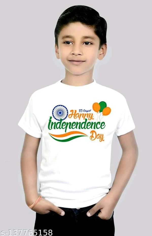 Happy Independence Day T Shirt - White, 13 To 14 Years