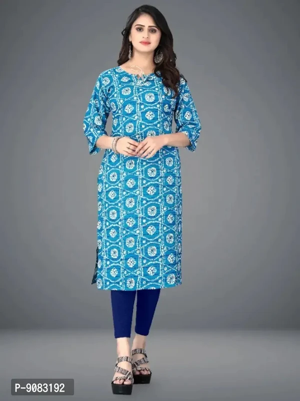 Crepe Geometric Print Kurtas For Women - XS