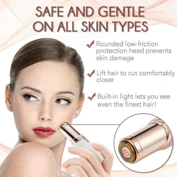 Combo Of 2 1) Eyebrow Trimmer | Battery Operated Eyebrow Shaper Pen 2) Womens Painless Flawless Facial Hair Remover Upper Lip & Chin Trimmer Portable Battery Operated - Main Combo