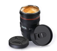 Camera Lens Coffee Mug | Steel Insulated Travel Mug, Thermos with Two Lids -A1002A - BUY ONE