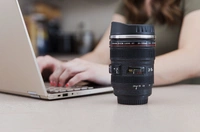 Camera Lens Coffee Mug | Steel Insulated Travel Mug, Thermos with Two Lids -A1002A - BUY ONE