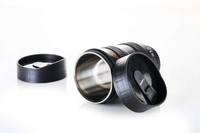 Camera Lens Coffee Mug | Steel Insulated Travel Mug, Thermos with Two Lids -A1002A - BUY ONE