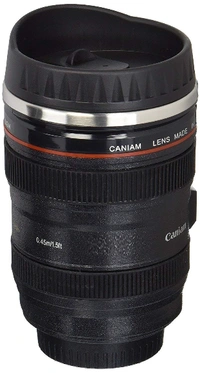 Camera Lens Coffee Mug | Steel Insulated Travel Mug, Thermos with Two Lids -A1002A - BUY ONE