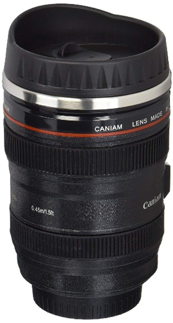 Camera Lens Coffee Mug | Steel Insulated Travel Mug, Thermos with Two Lids -A1002A - BUY ONE