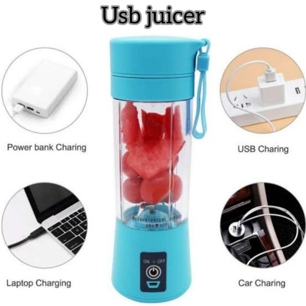 USB Juice Maker Machine | Portable Electric Juice Blender | 6 Blades Rechargeable Fruit & Vegetable Juice Maker | (Multicolour,Pack of 1)