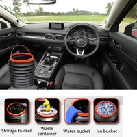 Collapsible Car Dustbin Pop Up Trash Can Foldable Waste Bin Garbage Storage Rubbish Organizer for Diwali, with Adjustable Hanging Strap for Car, Van, SUV, Truck (Black, 1pc)