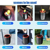 Collapsible Car Dustbin Pop Up Trash Can Foldable Waste Bin Garbage Storage Rubbish Organizer for Diwali, with Adjustable Hanging Strap for Car, Van, SUV, Truck (Black, 1pc)