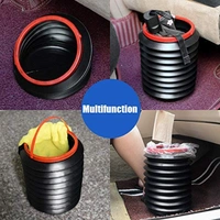 Collapsible Car Dustbin Pop Up Trash Can Foldable Waste Bin Garbage Storage Rubbish Organizer for Diwali, with Adjustable Hanging Strap for Car, Van, SUV, Truck (Black, 1pc)