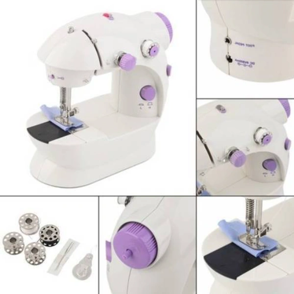 4 in 1 Portable & Compact Mini Sewing Machine, Adapter and Foot Pedal Portable Dual Speed ​​Beginner Sewing Machine with Light Electric Sewing Machine