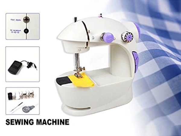 4 in 1 Portable & Compact Mini Sewing Machine, Adapter and Foot Pedal Portable Dual Speed ​​Beginner Sewing Machine with Light Electric Sewing Machine