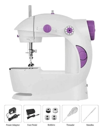 4 in 1 Portable & Compact Mini Sewing Machine, Adapter and Foot Pedal Portable Dual Speed ​​Beginner Sewing Machine with Light Electric Sewing Machine