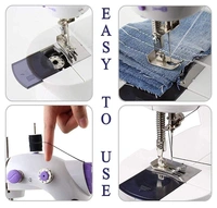 4 in 1 Portable & Compact Mini Sewing Machine, Adapter and Foot Pedal Portable Dual Speed ​​Beginner Sewing Machine with Light Electric Sewing Machine