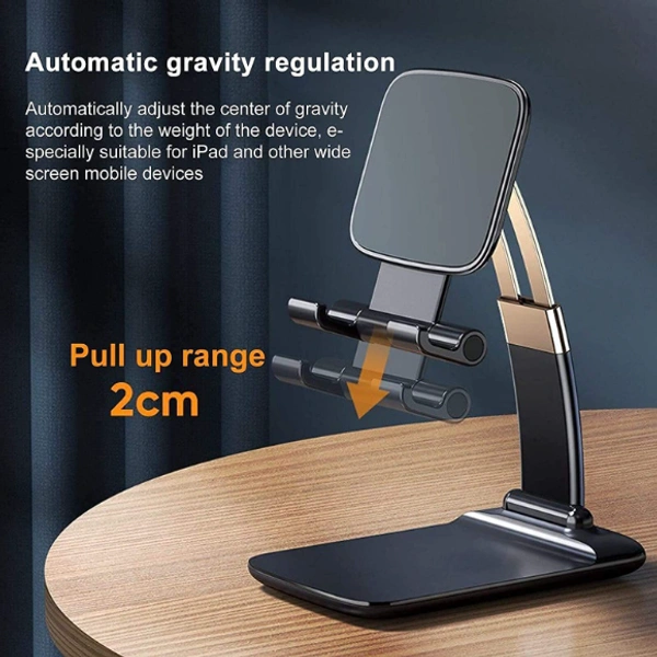 Adjustable and Foldable Desktop Mobile Stand | Compatible with All Mobile Phone and Tablets for Desk Bed Table Office Video Recording Take Pictures C-A120402
