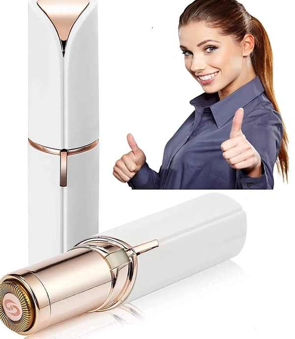 Womens Painless Flawless Facial Hair Remover Upper Lip & Chin Trimmer Portable Battery Operated