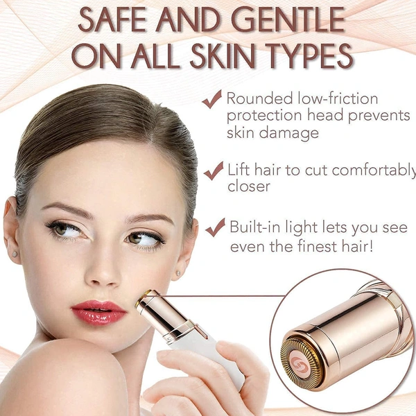 Womens Painless Flawless Facial Hair Remover Upper Lip & Chin Trimmer Portable Battery Operated