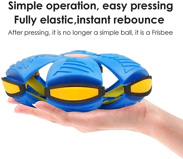 Flying Soccer Magic Ball Frisbee Deformation UFO Football Flat Throw Disc with 6 LED Light Flying Toys Venting Decompression air Hover Outdoor Garden Beach Game Toy for Parent-Child (Random Color)
