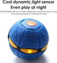 Flying Soccer Magic Ball Frisbee Deformation UFO Football Flat Throw Disc with 6 LED Light Flying Toys Venting Decompression air Hover Outdoor Garden Beach Game Toy for Parent-Child (Random Color)