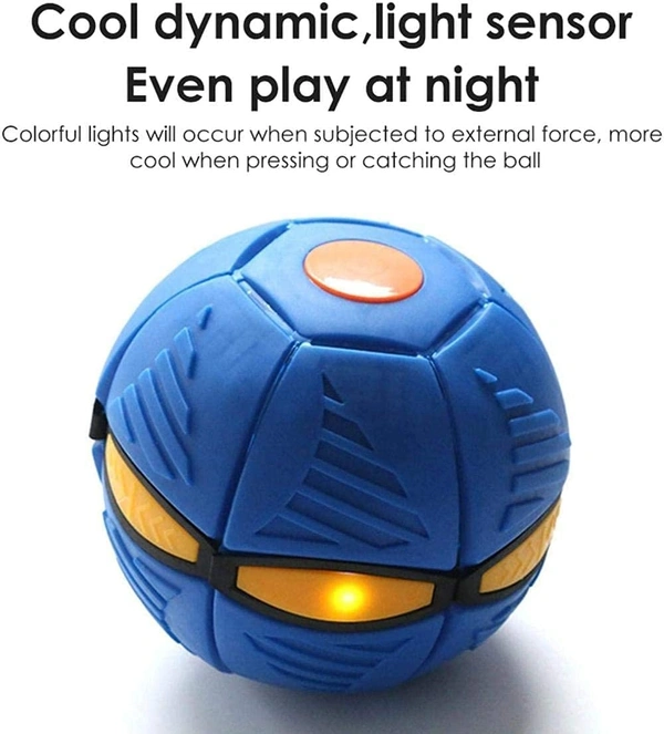 Flying Soccer Magic Ball Frisbee Deformation UFO Football Flat Throw Disc with 6 LED Light Flying Toys Venting Decompression air Hover Outdoor Garden Beach Game Toy for Parent-Child (Random Color)
