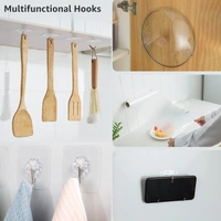 Pack of 10 Strong Adhesive Hooks for Wall Heavy Duty 10KG(Max), Strong Transparent Reusable Waterproof Stick on Hook for Hanging, Bedroom, Kitchen Hanger, Bathroom, Kitchen Accessories Items Random_Color