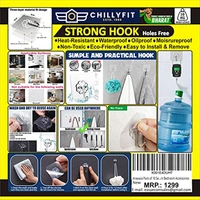Pack of 10 Strong Adhesive Hooks for Wall Heavy Duty 10KG(Max), Strong Transparent Reusable Waterproof Stick on Hook for Hanging, Bedroom, Kitchen Hanger, Bathroom, Kitchen Accessories Items Random_Color