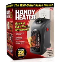 Handy Heater | Plug-in Personal Heater Portable | Compact Design | Quick and Easy Heat | Digital Display | Great for Travel | On/Off with Timer | for Home/Office/Camper.(Random Color) - 350 Watts