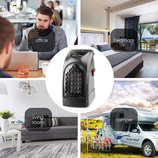 Handy Heater | Plug-in Personal Heater Portable | Compact Design | Quick and Easy Heat | Digital Display | Great for Travel | On/Off with Timer | for Home/Office/Camper.(Random Color) - 350 Watts