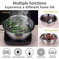 11 Inch Stainless Steel Drain Basket Vegetable Cutter, 3 in 1 Kitchen Multipurpose Julienne Grater - Salad Maker Bowl