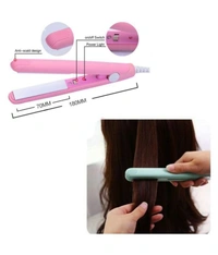 2 in 1 Portable Household Mini Heat Sealing Machine, Ceramic Electronic Hair Straightener, Plastic Bags Package Home Closer Storage Tool (Multicolor)