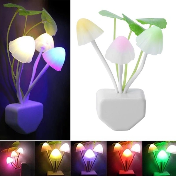 Combo Of 2 Products 1) Rechargeable LED Touch On/Off Switch Desk Lamp For Studying Reading Table Lamp USB Charging With Cable Touch 3 Adjustable Brightness Levels Desk Light for Study 2) Sensor Led Night Light, Color Changing Plug-in LED Mushroom Dream Bed Lamp (Random Colour)