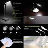 Combo Of 2 Products 1) Rechargeable LED Touch On/Off Switch Desk Lamp For Studying Reading Table Lamp USB Charging With Cable Touch 3 Adjustable Brightness Levels Desk Light for Study 2) Sensor Led Night Light, Color Changing Plug-in LED Mushroom Dream Bed Lamp (Random Colour)