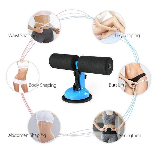 Home Fitness Equipment Sit-ups and Push-ups Assistant Device Lose Weight Gym Workout Abdominal curl Exercise with Suction Cup (Multi color)