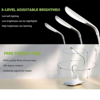 Rechargeable LED Touch On/Off Switch Desk Lamp For Studying Reading Table Lamp USB Charging With Cable Touch 3 Adjustable Brightness Levels Desk Light For Study (Random Colour) - Only Desk Light