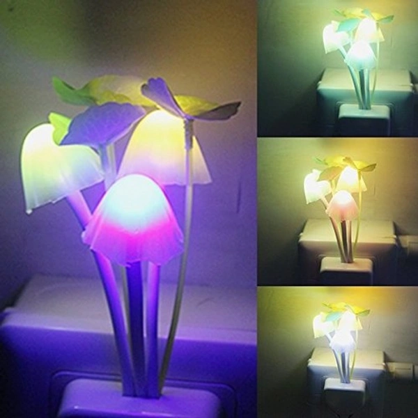 Combo Of 2 Products 1) Rechargeable LED Touch On/Off Switch Desk Lamp For Studying Reading Table Lamp USB Charging With Cable Touch 3 Adjustable Brightness Levels Desk Light For Study 2) Sensor Led Night Light, Color Changing Plug-In LED Mushroom Dream Bed Lamp (Random Colour) - Only Mushroom Light