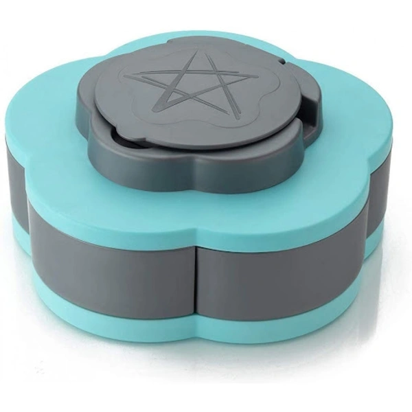 ABS Non-toxic Solid Premuim Household Culture 5 Compartments Flower Candy Box Serving Rotating Tray Dry Fruit, Candy, Chocolate, Snacks Storage Box, Masala Box for Home Kitchen (Random Color)