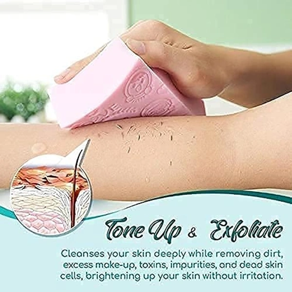 Pack Of 2 Ultra Soft Exfoliating Sponge | Asian Bath Sponge For Shower | Japanese Spa Cellulite Massager | Dead Skin Remover Sponge For Body | Face Scrubber for Women and Men PACK OF 2 (Random Colour)