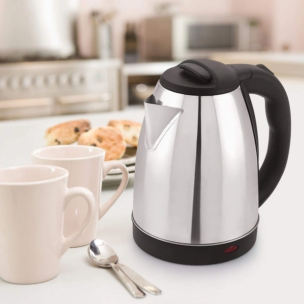 Stainless Steel Electric Kettle Multipurpose Extra Large Cattle Electric with Handle Hot Water Tea Coffee Maker Water Boiler, Boiling Milk (Black, 2 Liter)