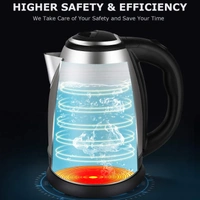 Stainless Steel Electric Kettle Multipurpose Extra Large Cattle Electric with Handle Hot Water Tea Coffee Maker Water Boiler, Boiling Milk (Black, 2 Liter)