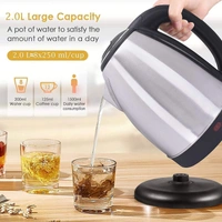 Stainless Steel Electric Kettle Multipurpose Extra Large Cattle Electric with Handle Hot Water Tea Coffee Maker Water Boiler, Boiling Milk (Black, 2 Liter)