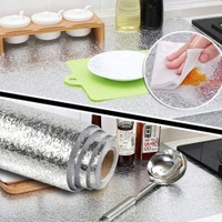 60CM X 200CM Kitchen Oil Proof Aluminium Foil Stickers, Kitchen Backsplash Wallpaper, Self-Adhesive Wall Sticker Waterproof Anti-Mold and Heat Resistant for Walls Cabinets Drawers and Shelves
