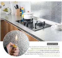 60CM X 200CM Kitchen Oil Proof Aluminium Foil Stickers, Kitchen Backsplash Wallpaper, Self-Adhesive Wall Sticker Waterproof Anti-Mold and Heat Resistant for Walls Cabinets Drawers and Shelves