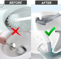 Silicone Toilet Brush with Slim No-Slip Long Handle, Flex Toilet Brush Anti-drip Set, 360 Deep Golf Head Brush Toilet Bowl Cleaner Brush, Golf Toilet Brushes for Bathroom Cleaning Brush