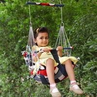 Cotton Swing for Kids, Chair Jhula for 1-3 Years Old Babies with Safety Belt, Washable and Folding Jhula, Home & Garden Children Jhula, Baby Swings for Indoor & Outdoor Swings  (Random Colour) - Random