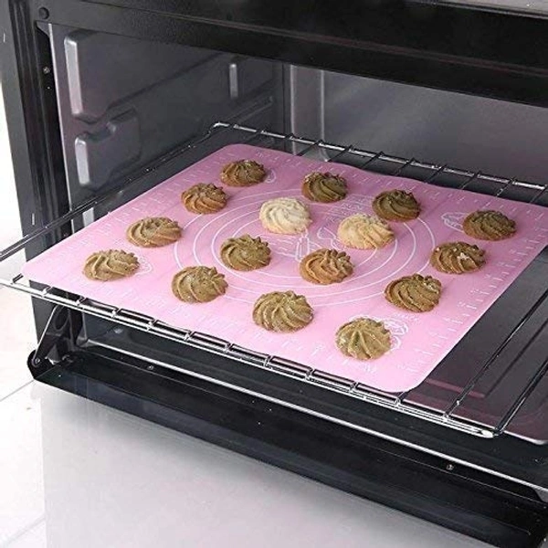Multipurpose Silicon Rolling Fondant Mat, Large Baking Kitchen mat Sheet, Chapati Mat Atta Kneading Mat with Measurements, Stretchable for Kitchen Roti Chapati Cake (Multicolour)