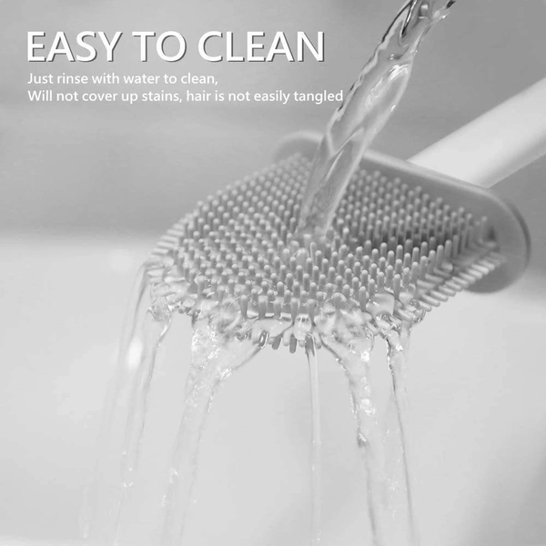 Silicone Toilet Brush with Holder Stand , Brush for Bathroom Cleaning, with holder stand, Cleaning Silicone Brush, Silicon Flex Toilet Cleaning Brush, Quick Drying Flexible Bristles Brush(Multi Color)